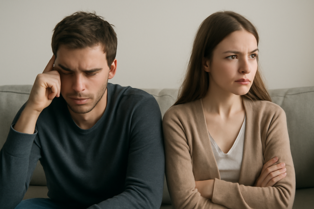 Άτομο με αμφιβολία κοιτάζει μακριά, εικόνα για άρθρο με τα 10 σημάδια πριν επενδύσεις συναισθηματικά.