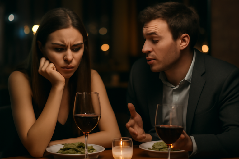 Δύο άτομα σε πρώτο ραντεβού, εικόνα με τα icks και πρακτικές συμβουλές για τη διαχείρισή τους.