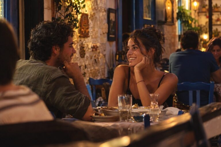 Ζευγάρι βλέπει ο ένας τον άλλον, σύμβολα Κριού και Διδύμων στο σχέδιο, αγάπη και επικοινωνία.
