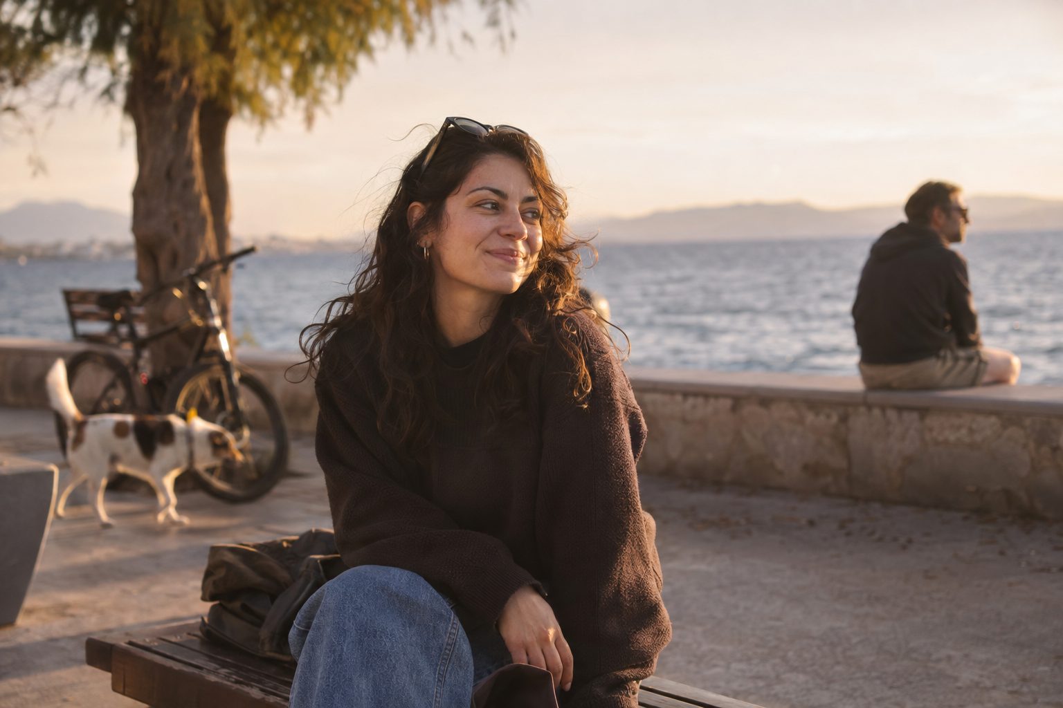 Άτομο γράφει βιο για dating app σε κινητό, με σημειώσεις σχετικά με hook και CTA.