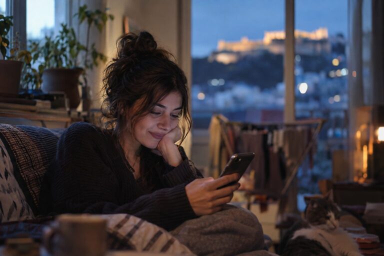 Κινητό με ανοιχτά μηνύματα και σύμβολο Καρκίνου, συνδεδεμένο με το πώς δείχνει ενδιαφέρον.