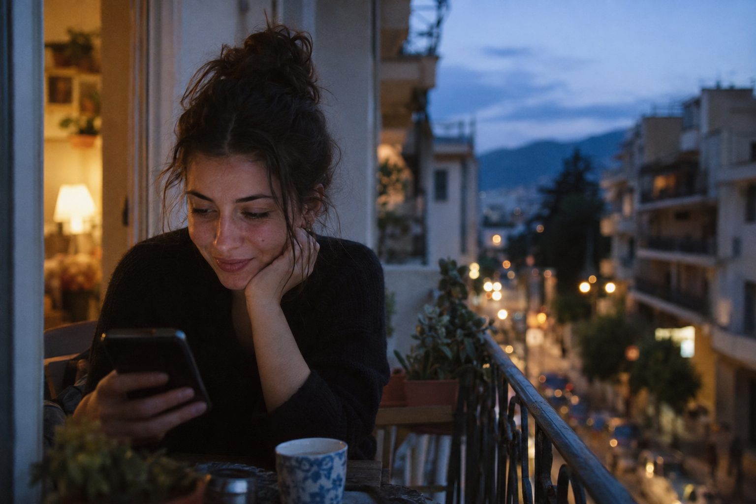Κινητό με οθόνη συνομιλιών και σχόλια γεμάτα emojis, απεικονίζοντας όρια φλερτ στα κοινωνικά δίκτυα.