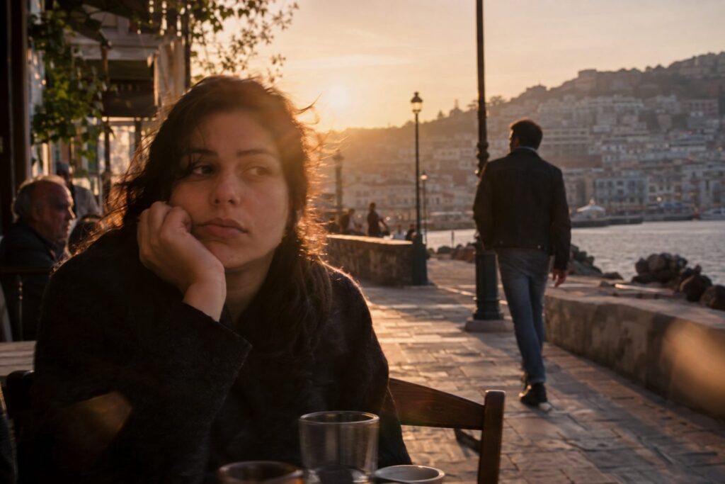 Άτομο κοιτά το κινητό, φαίνεται να αγνοείται, φόντο ζωδιακοί συμβολισμοί συνδέονται με ghosting.