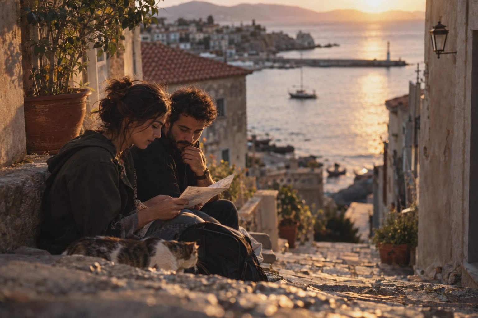 Ζευγάρι κάθεται στο τραπέζι με χαρτιά προϋπολογισμού, αριθμομηχανή και αστρολογικός χάρτης, συνδέοντας ζώδια με οικονομικά.